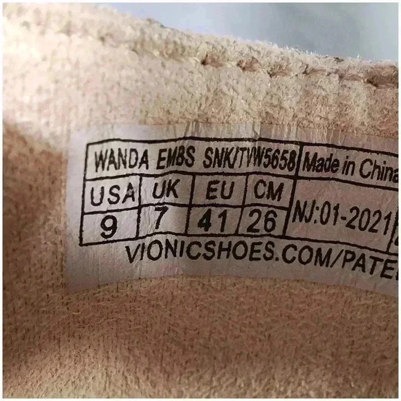 Vionic Sandals Wanda Thong Bone Beige Women's 9 Leather Snake 41 - Picture 8 of 8